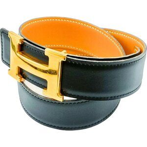 705364AG (S6) Hermes Belt Black Leather